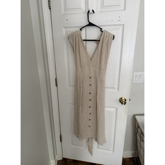 Ava Dresses & Skirts - Ava Sleeveless Beige Button-Front Maxi Dress